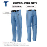 Custom Blue Black Pinestripe Stretch Practice Loose-fit Baseball Pants